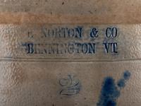 Two Norton Cobalt Decorated Stoneware Crocks