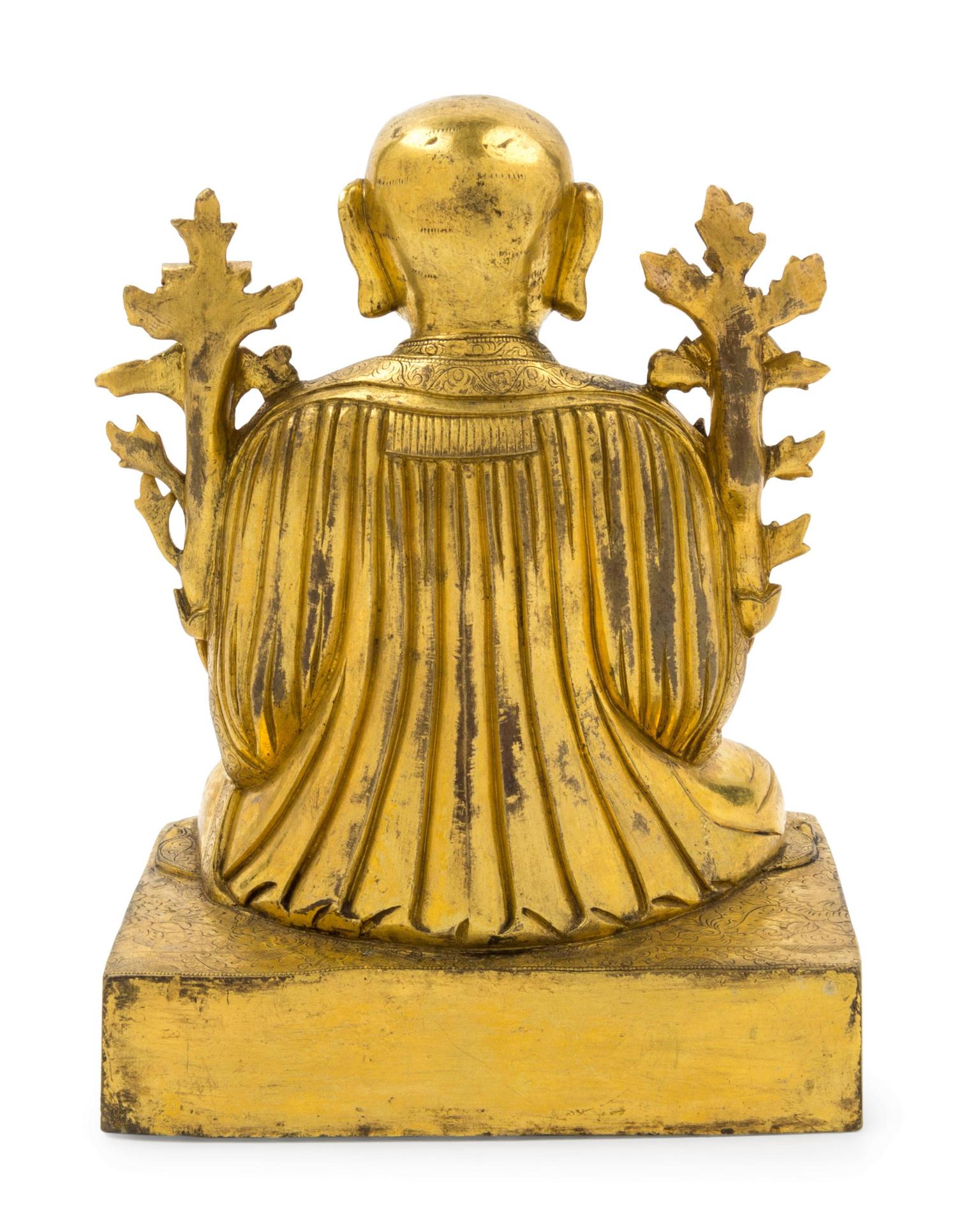 A Sino-Tibetan Gilt Bronze Figure of Lama Tsongkhapa