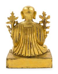 A Sino-Tibetan Gilt Bronze Figure of Lama Tsongkhapa