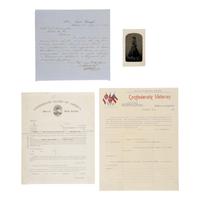 [Civil War]. A group of 10 photographs, manuscripts, and ephemera related to the Confederacy.