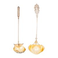 Two American Silver Egyptian Style Ladles