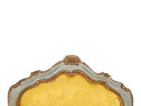 An Italian Rococo Painted and Parcel Gilt Open Armchair