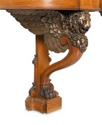 A Pair of North European Neoclassical Style Parcel-Gilt Oak Marble-Top Console Tables