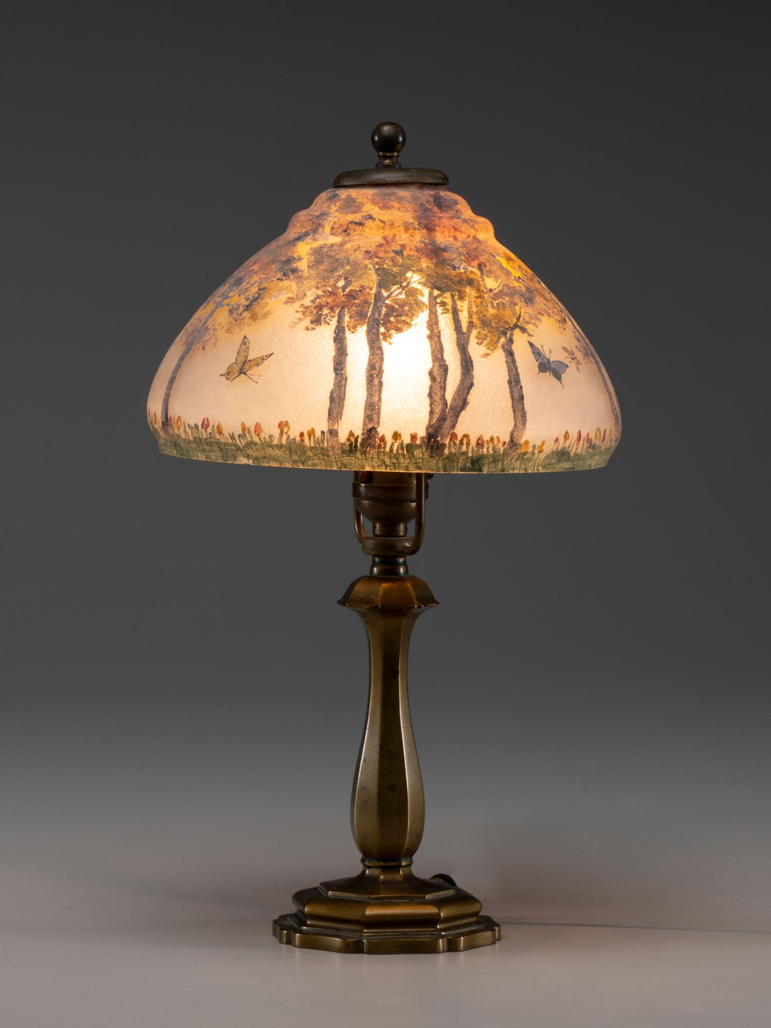 Reverse-Painted Boudoir Table Lamp