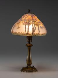 Reverse-Painted Boudoir Table Lamp