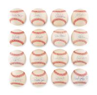 A Group of 16 3,000 Hit Club Signed Autograph Baseballs (Beckett Authentication Services),