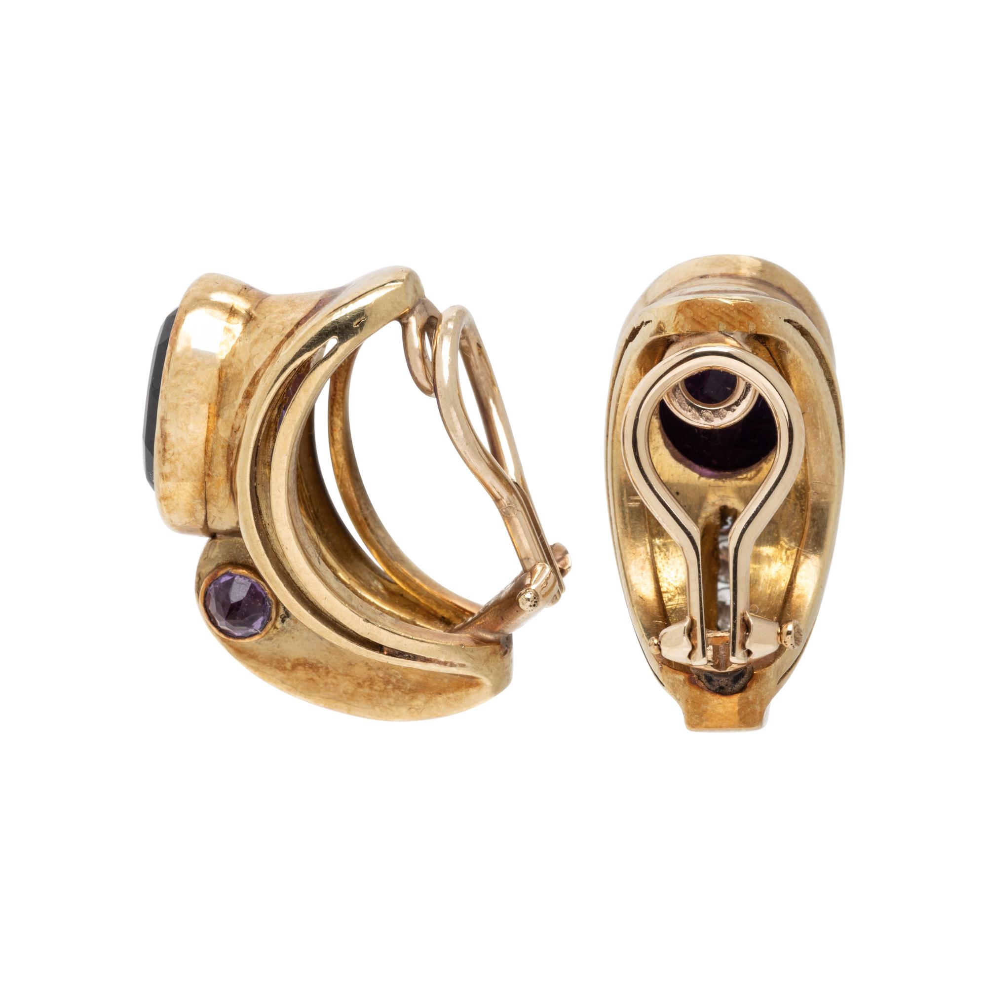 NIVA, AMETHYST AND DIAMOND EARRINGS