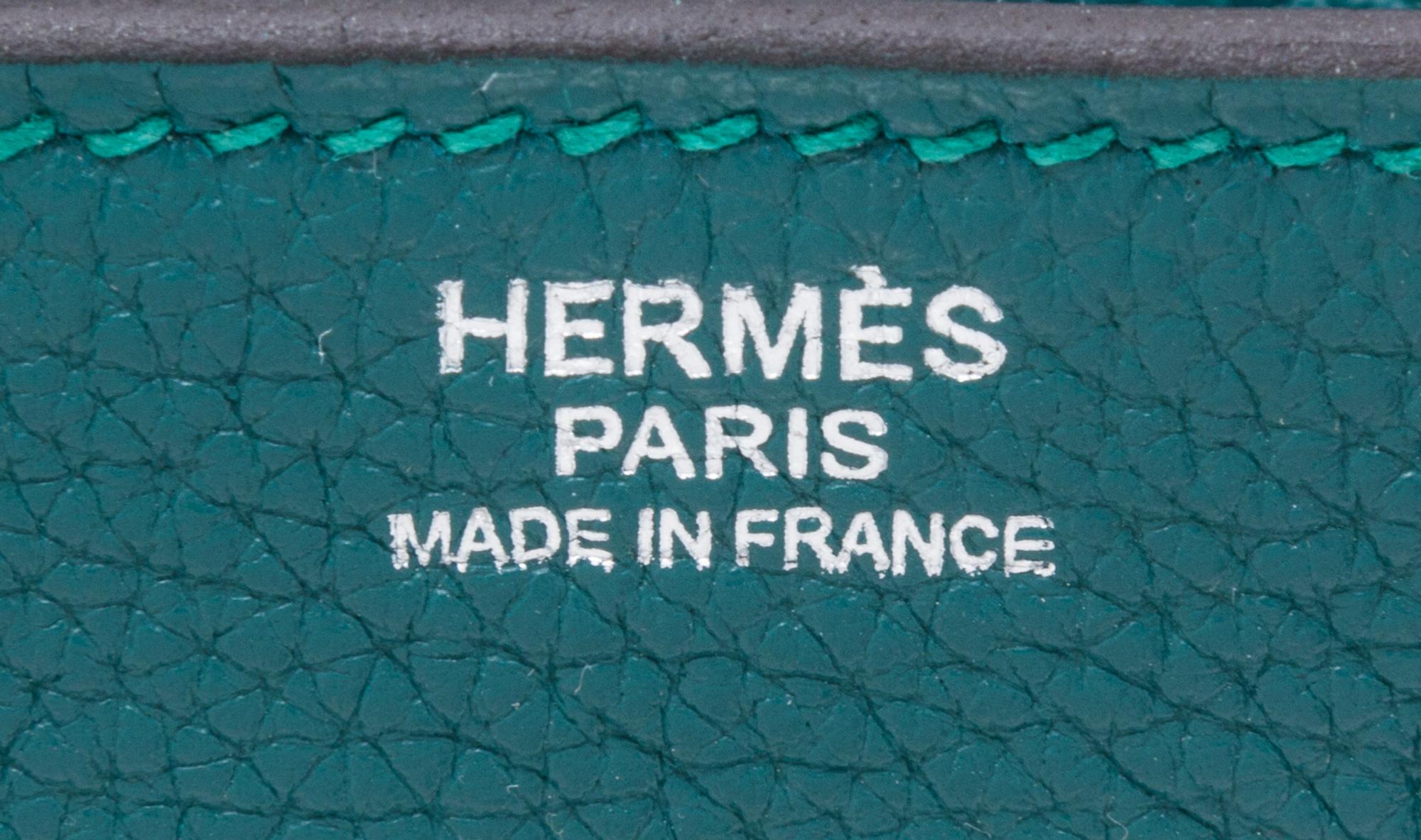 An Hermes Malachite Togo 30cm Birkin Handbag, 12" x 8.5" x 6".