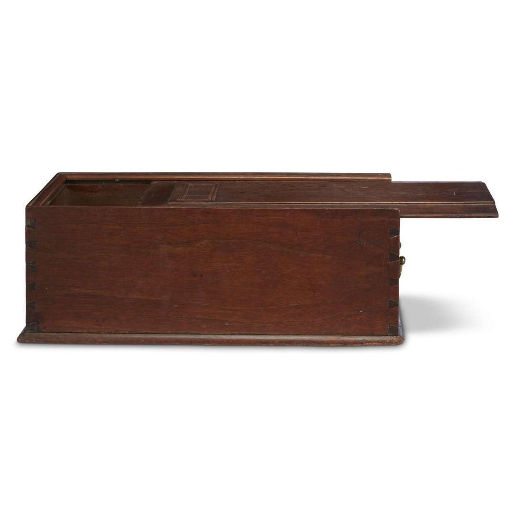Inlaid walnut candle box Pennsylvania, circa 1760