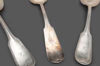 A Collection of Coin Silver Flatware