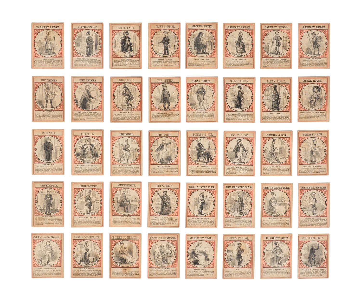 DICKENS, Charles (1812-1870). A playing card game entitled, “Characters of Charles Dickens”. [London: Jacques & Son, ca 1880].