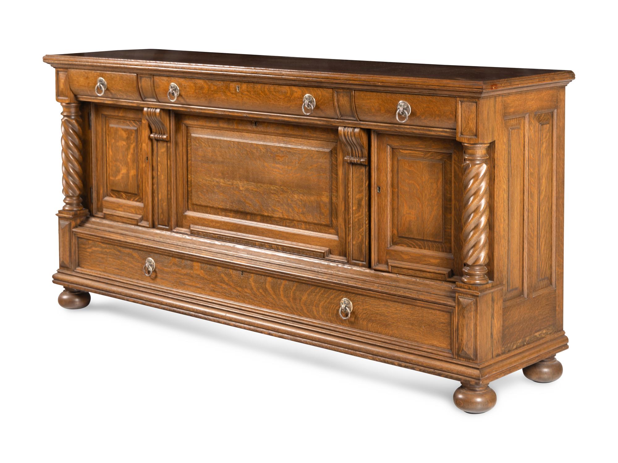 A Renaissance Revival Oak Serving Cabinet