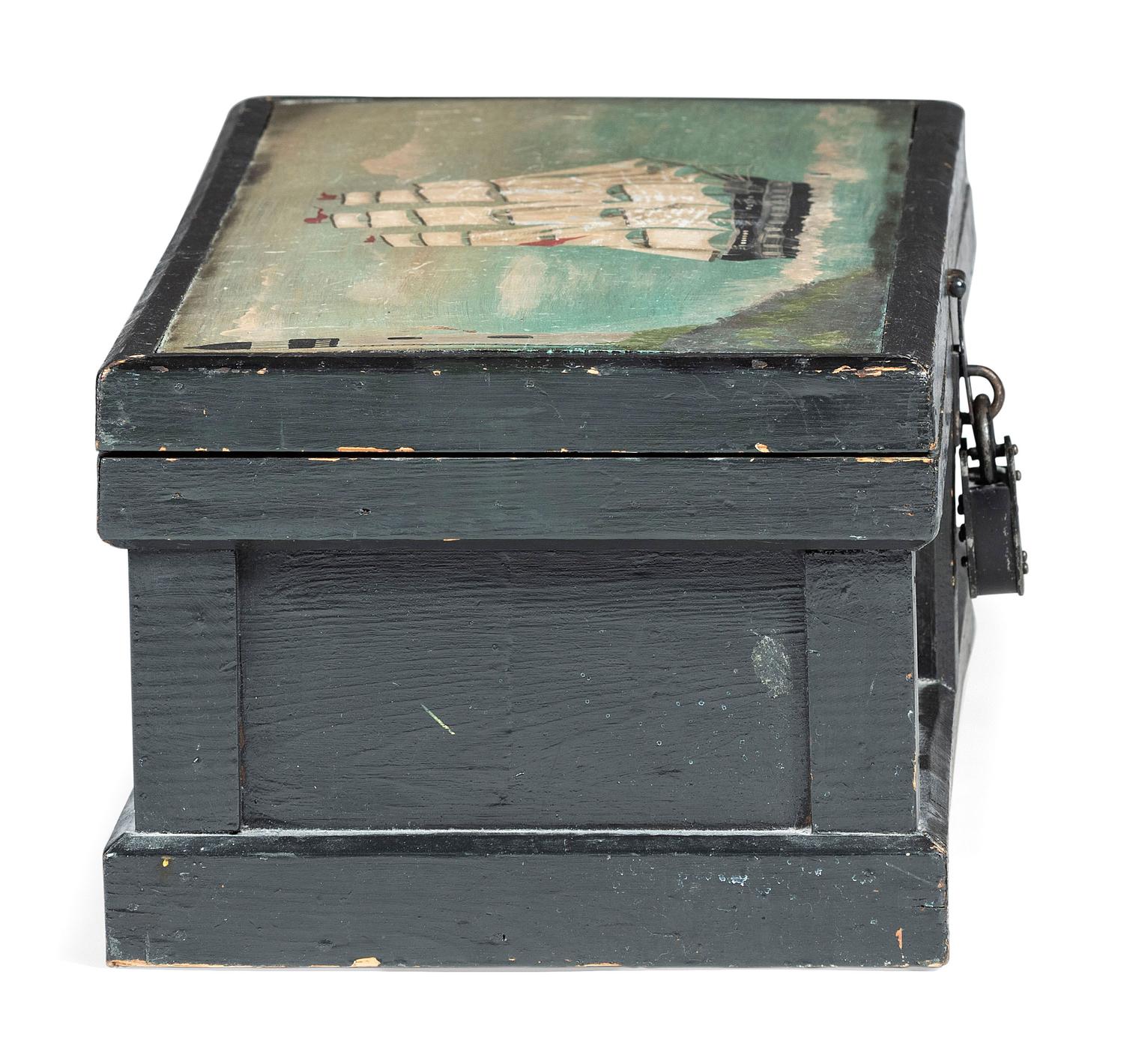 An English Painted Pine Ship Worker’s Tool Chest