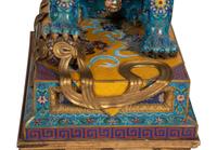 A Pair of Large Chinese Cloisonné Guardian Lions