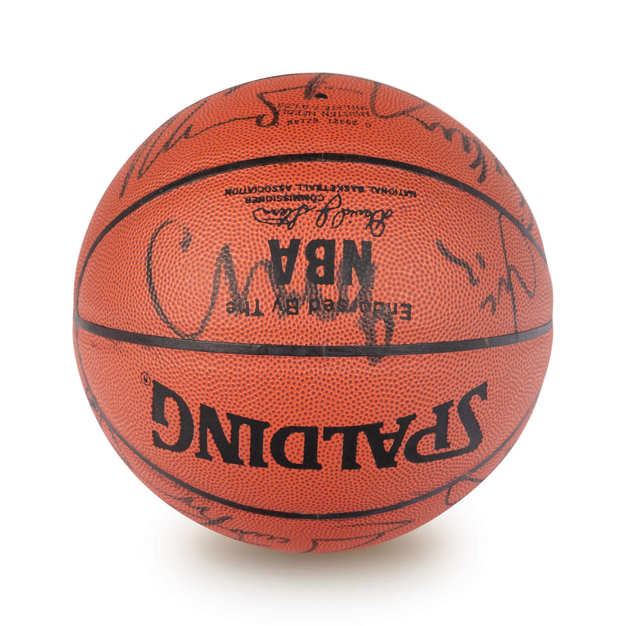 A 1996-97 Chicago Bulls NBA Champions Team Signed Autograph Basketball (Bulls Letter and Beckett Authentication Services Letter BAS Certified),