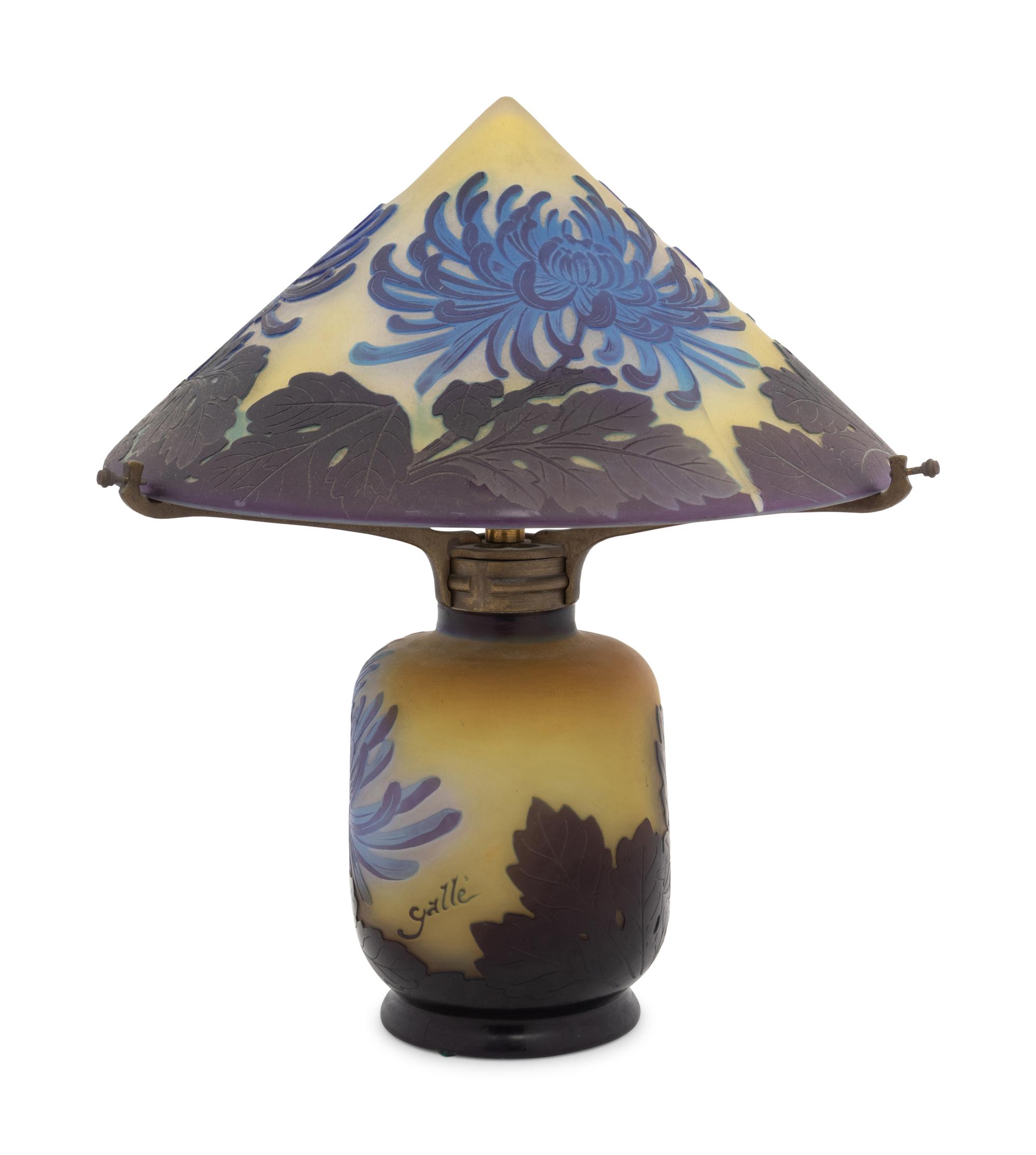 An Émile Gallé Glass Lamp