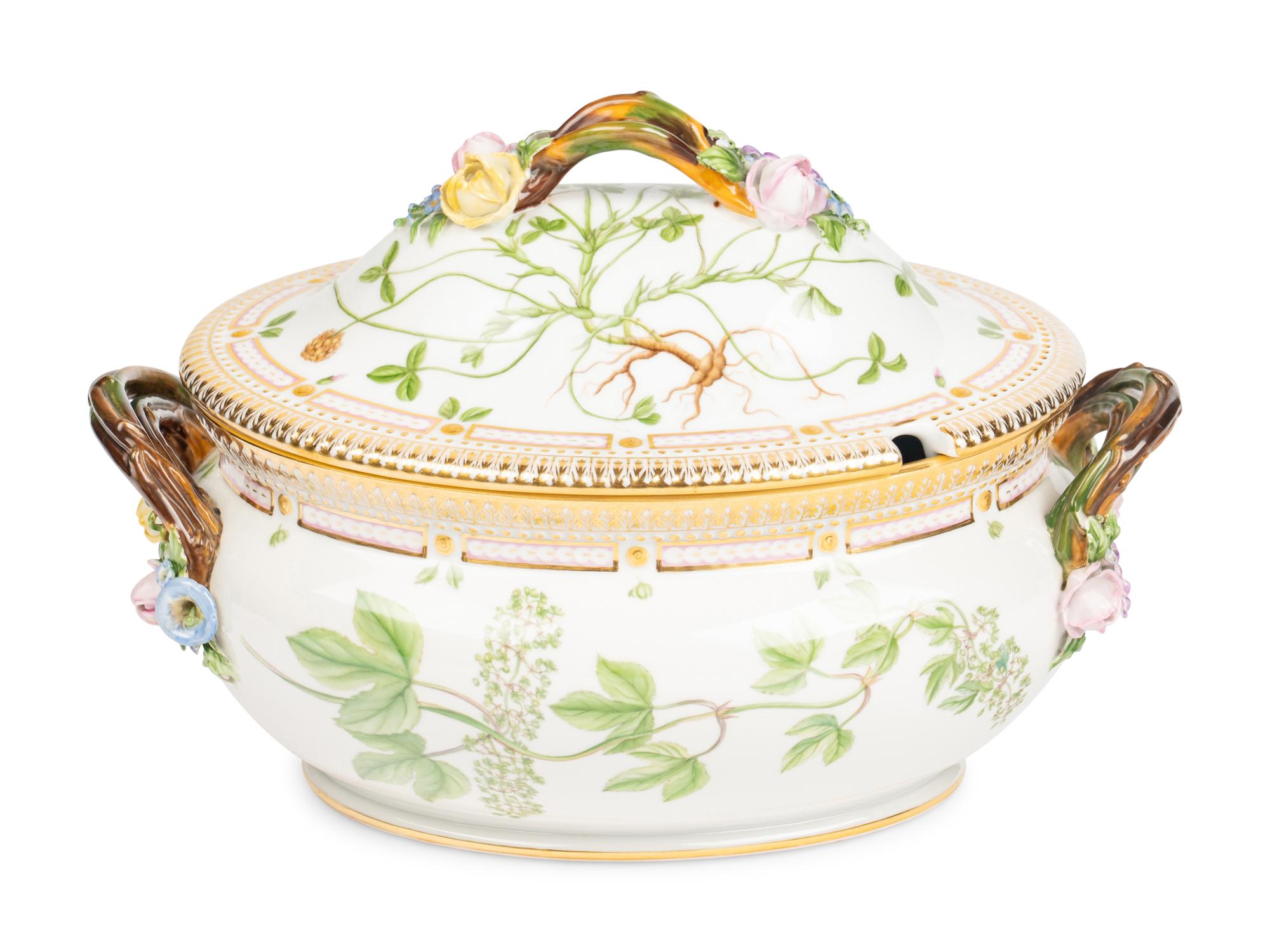 A Royal Copenhagen Flora Danica Porcelain Covered Tureen
