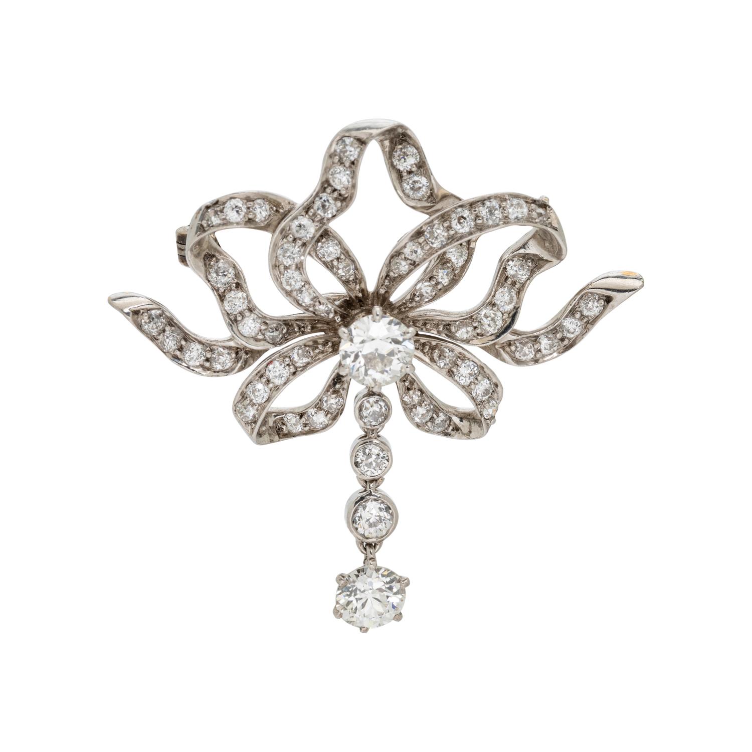 ANTIQUE, DIAMOND BROOCH