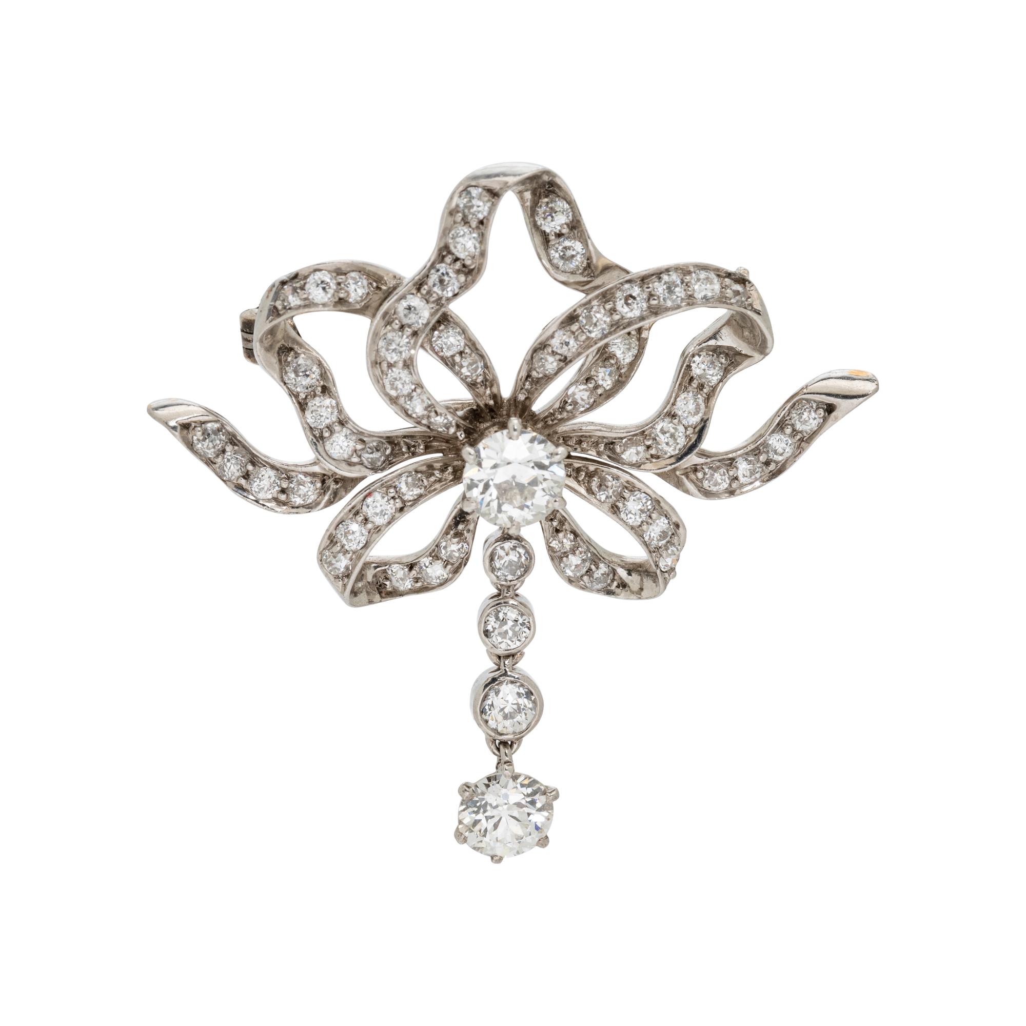 ANTIQUE, DIAMOND BROOCH