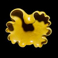 A Chinese Yellow Glazed Porcelain Lotus Leaf-Form Ink Palette