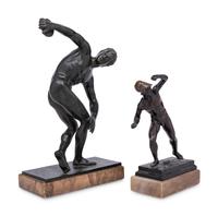 Two Bronze Figures Depicting a Discus Thrower and an Athlete