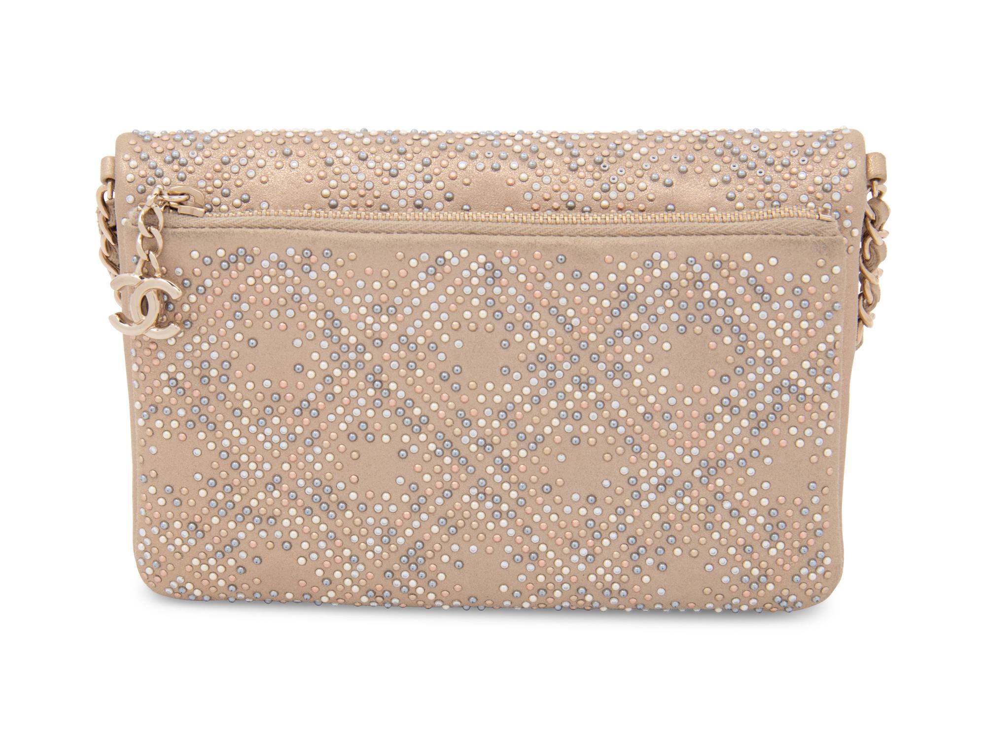 Chanel Studded Gold Flap Crossbody Bag, 2012-13