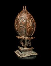 A Rare Nepalese Copper Lotus Mandala