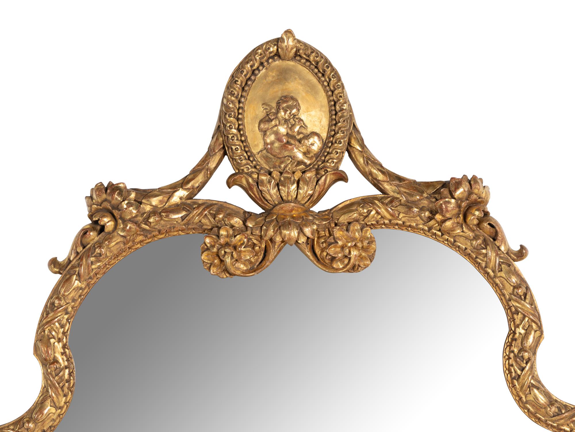 A Pair of Italian Neoclassical Style Giltwood Pier Mirrors