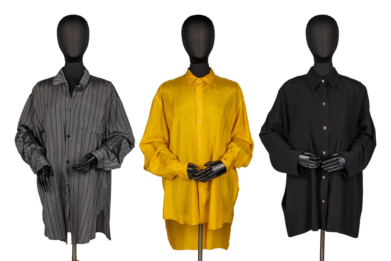 Three Tops by Katharine Hamnett, Yohji Yamamoto, and Sonia Rykiel, 1980-90s