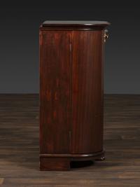 A Salter Double Bow-Front Lion Mask Carved Mahogany Record Cabinet