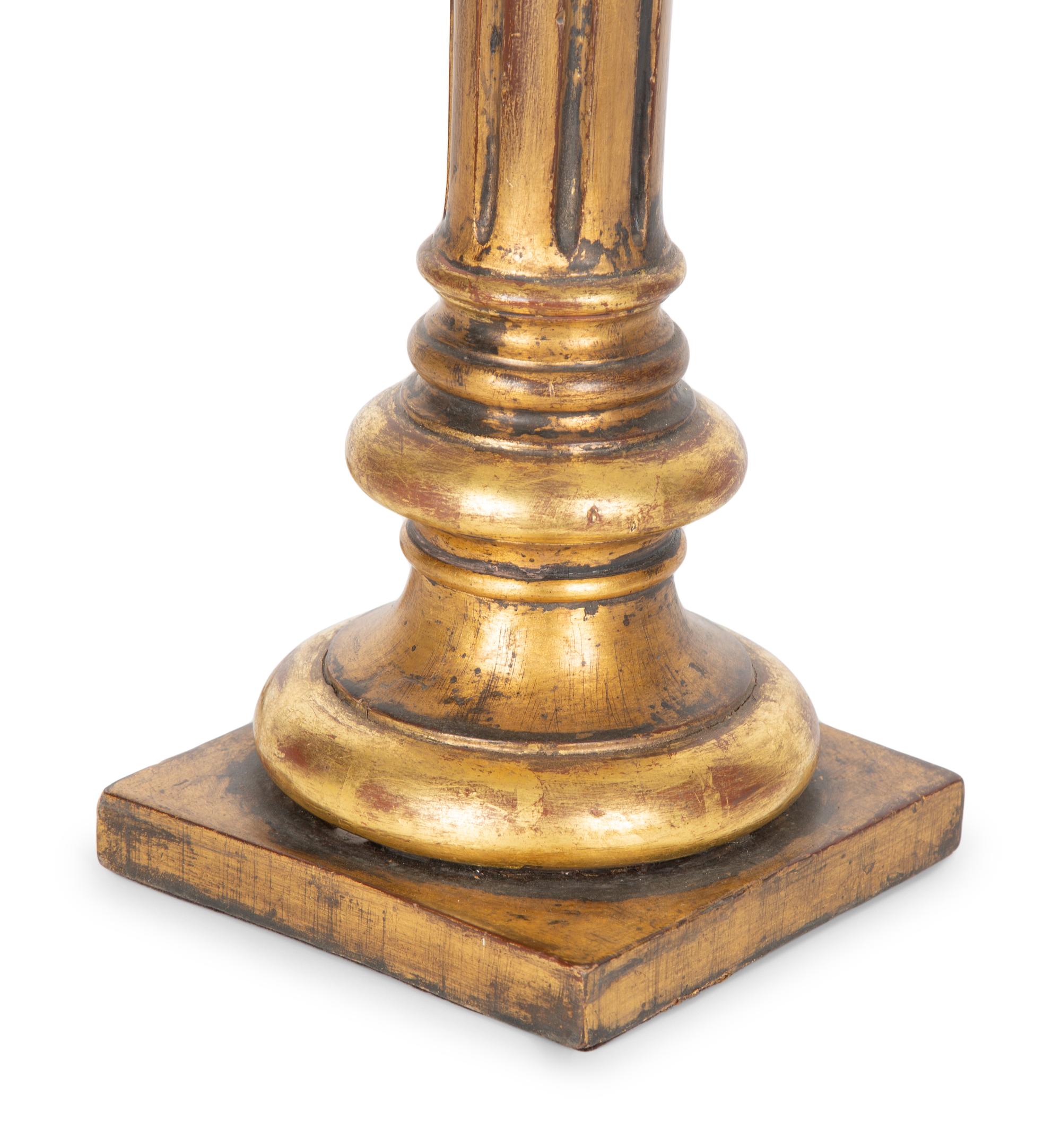 An Italian Neoclassical Giltwood Column Lamp