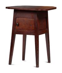 A Country Federal Stained Cherrywood and Pine Shaped Top Work Table