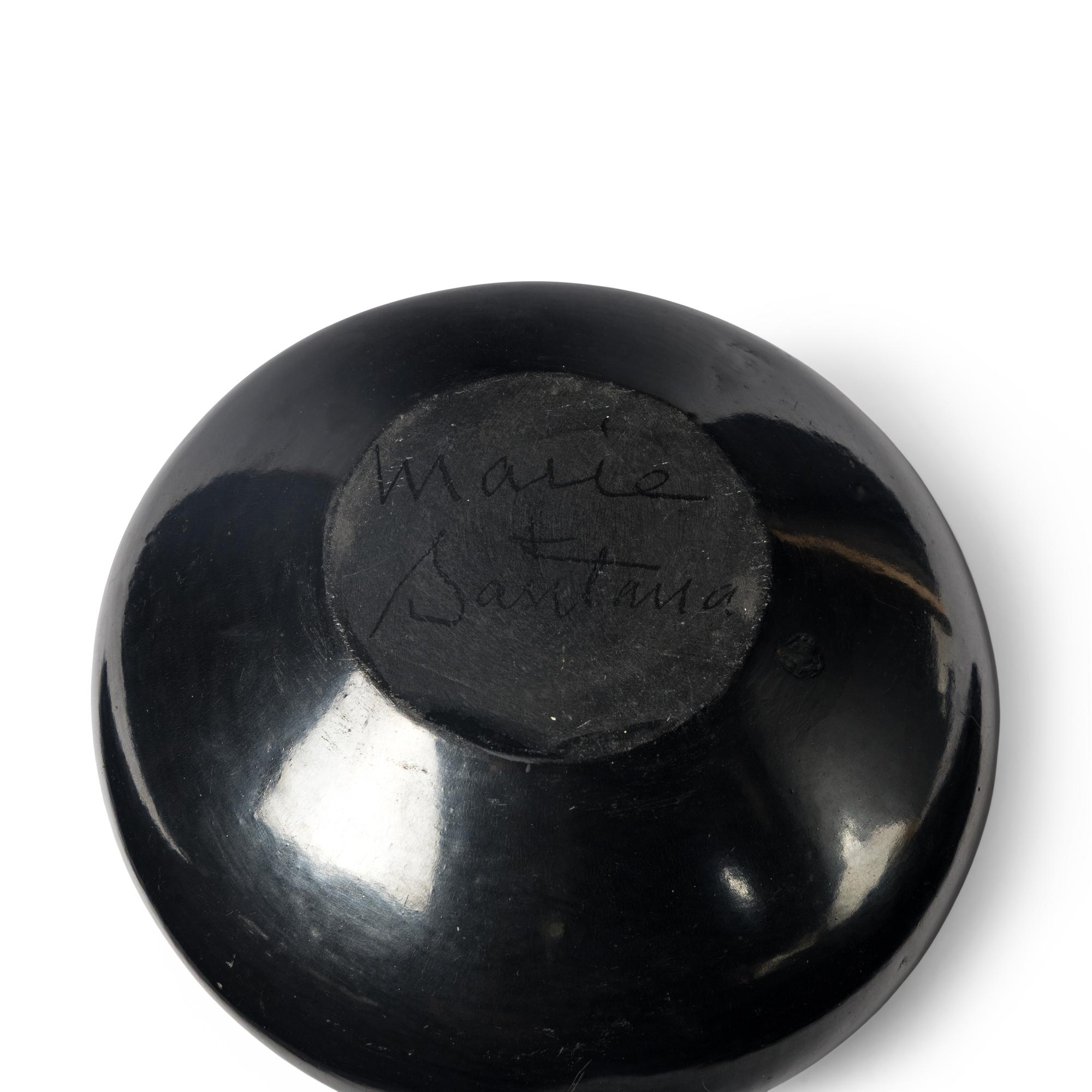 Maria and Santana Martinez (San Ildefonso, 1887-1980 / 1909-2002) — Blackware Pottery Bowl, with Avanyu 1943-1956