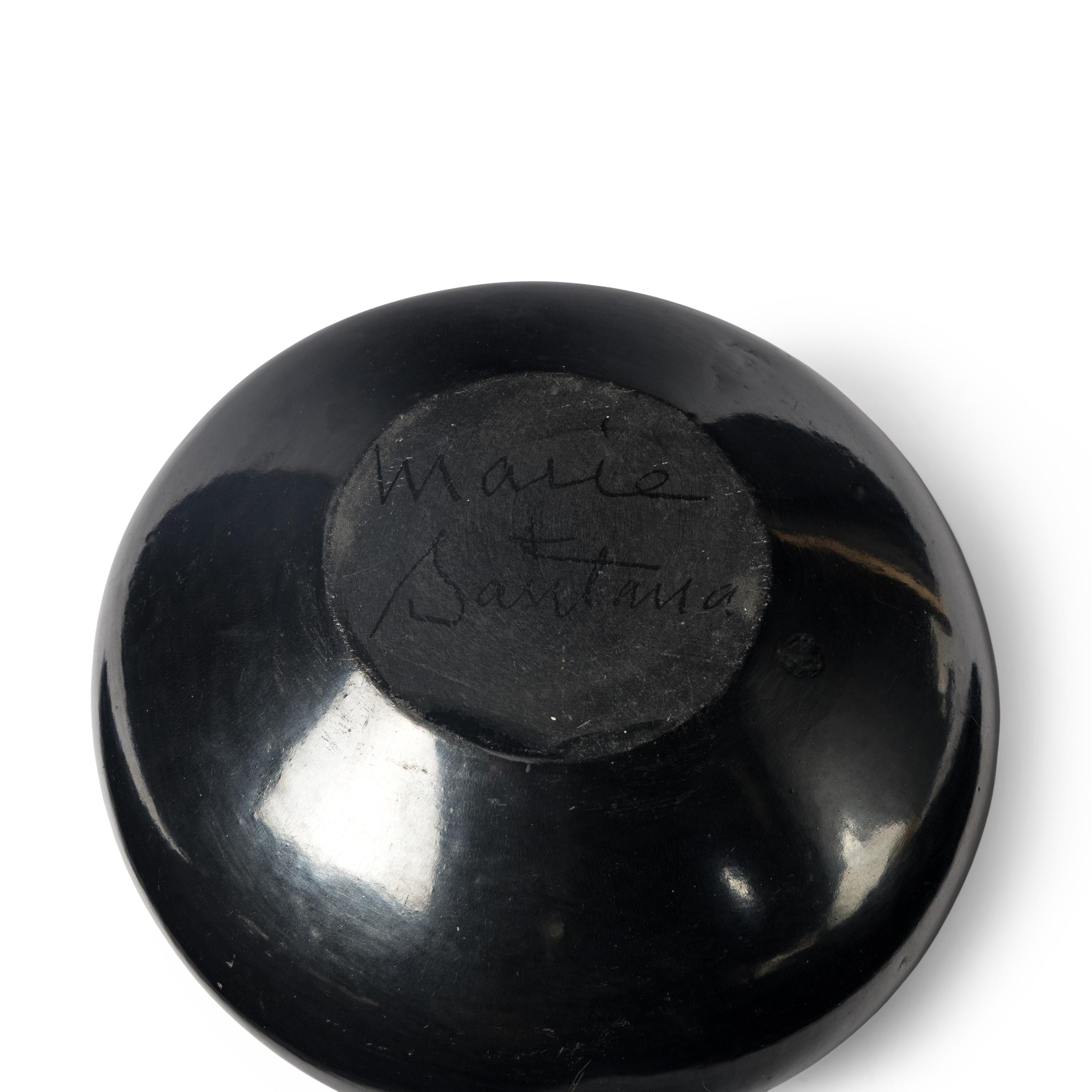 Maria and Santana Martinez (San Ildefonso, 1887-1980 / 1909-2002) — Blackware Pottery Bowl, with Avanyu 1943-1956