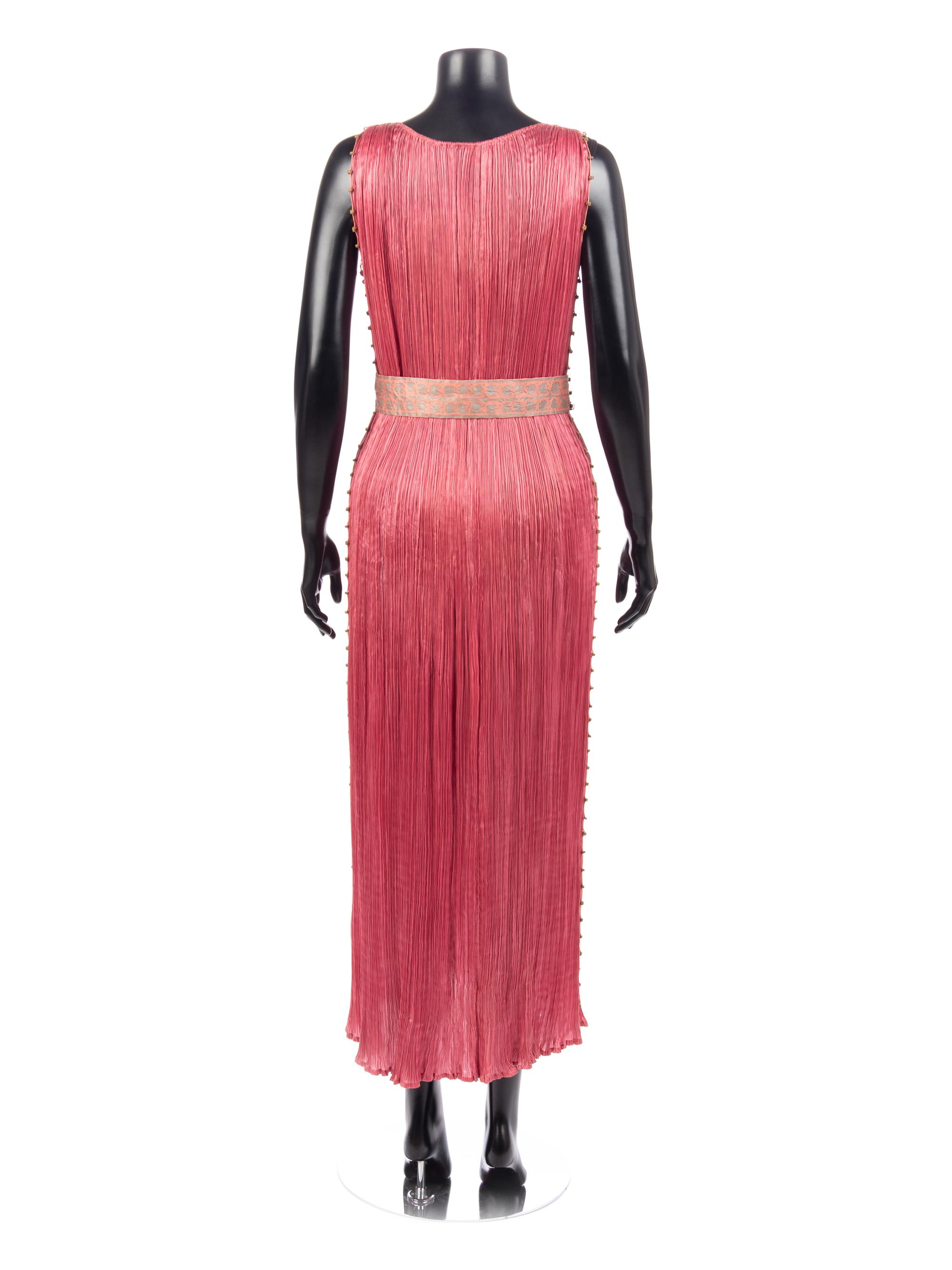 Mariano Fortuny Delphos Dress with Belt, Early Twentieth Century