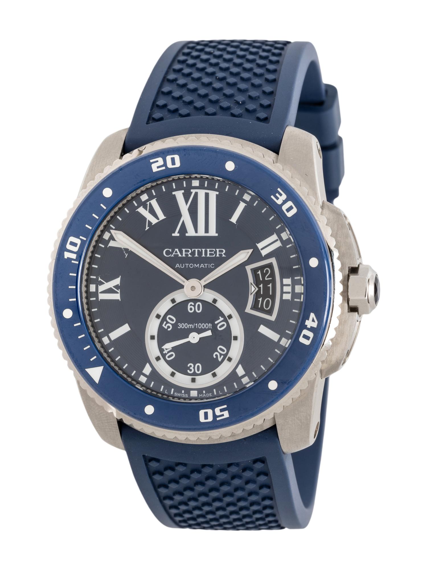 CARTIER, REF. WSCA0011 STAINLESS STEEL 'CALIBRE DE CARTIER' DATE WATCH, BOX & PAPERS