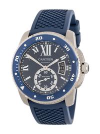 CARTIER, REF. WSCA0011 STAINLESS STEEL 'CALIBRE DE CARTIER' DATE WATCH, BOX & PAPERS