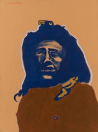 Indian with Bird Head Dress