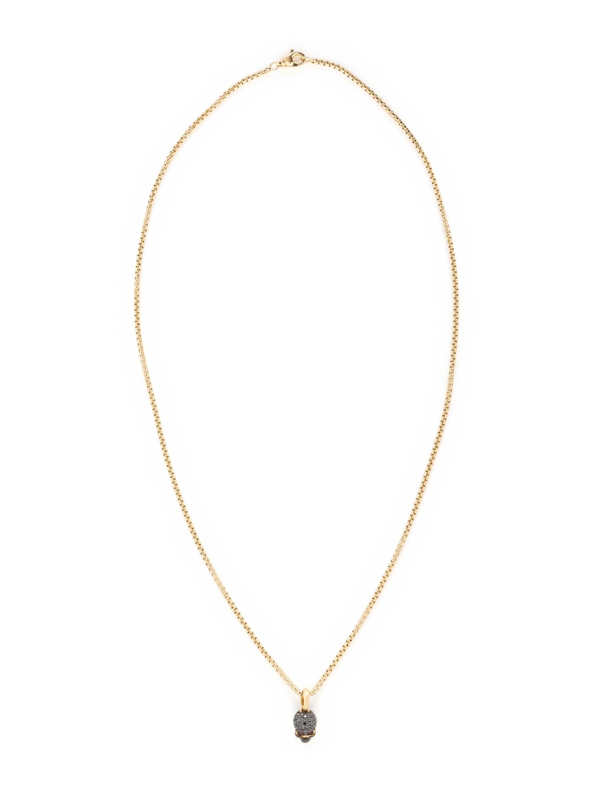 DAVID YURMAN, BLACK DIAMOND, RUBY, AND YELLOW GOLD 'MEMENTO MORI' SKULL PENDANT NECKLACE