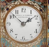 A French Champlevé Enamel Cased Carriage Clock Retailed by Cowell & Hubbard