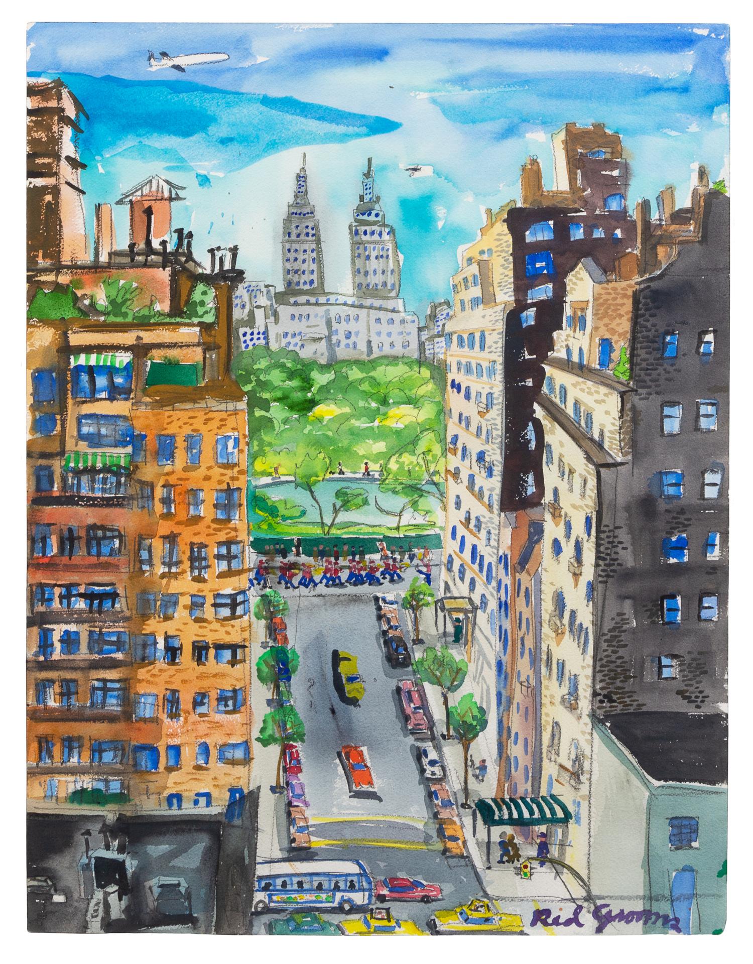 Red Grooms, (American, b. 1937), View of Woody Allen's Apartment, 1991