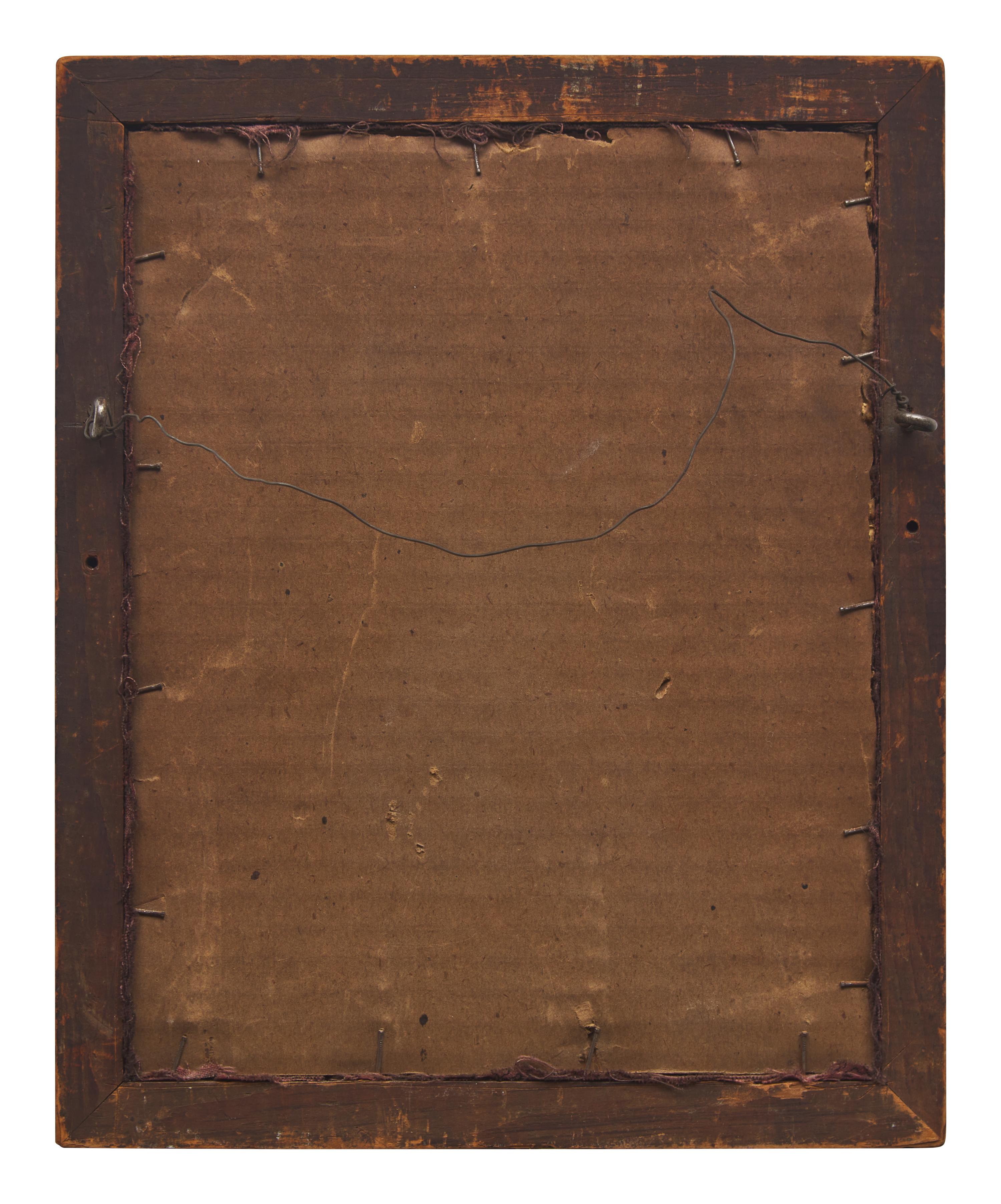 A Reverse Glass Printed and Painted Picture of the Revolutionary War Monument in Lexington, Massachusetts