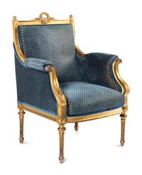 A Louis XVI Style Giltwood Bergère