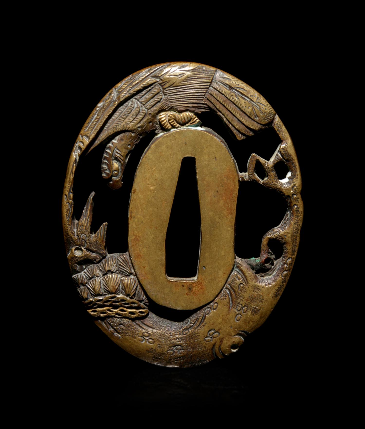 A Gilt Bronze Tsuba