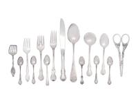 A Mixed Silver and Silver-Plate Flatware Service