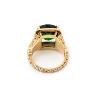 GREEN TOURMALINE AND DIAMOND RING