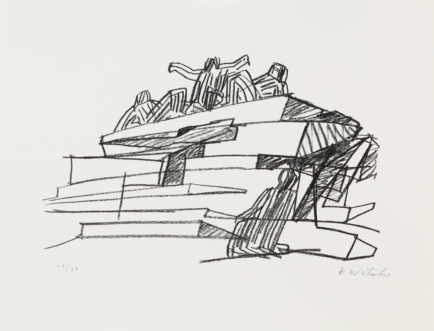 Fritz Wotruba, (Austrian, 1907-1975), Variations on Wagner's Ring, 1967 (suite of fourteen works)