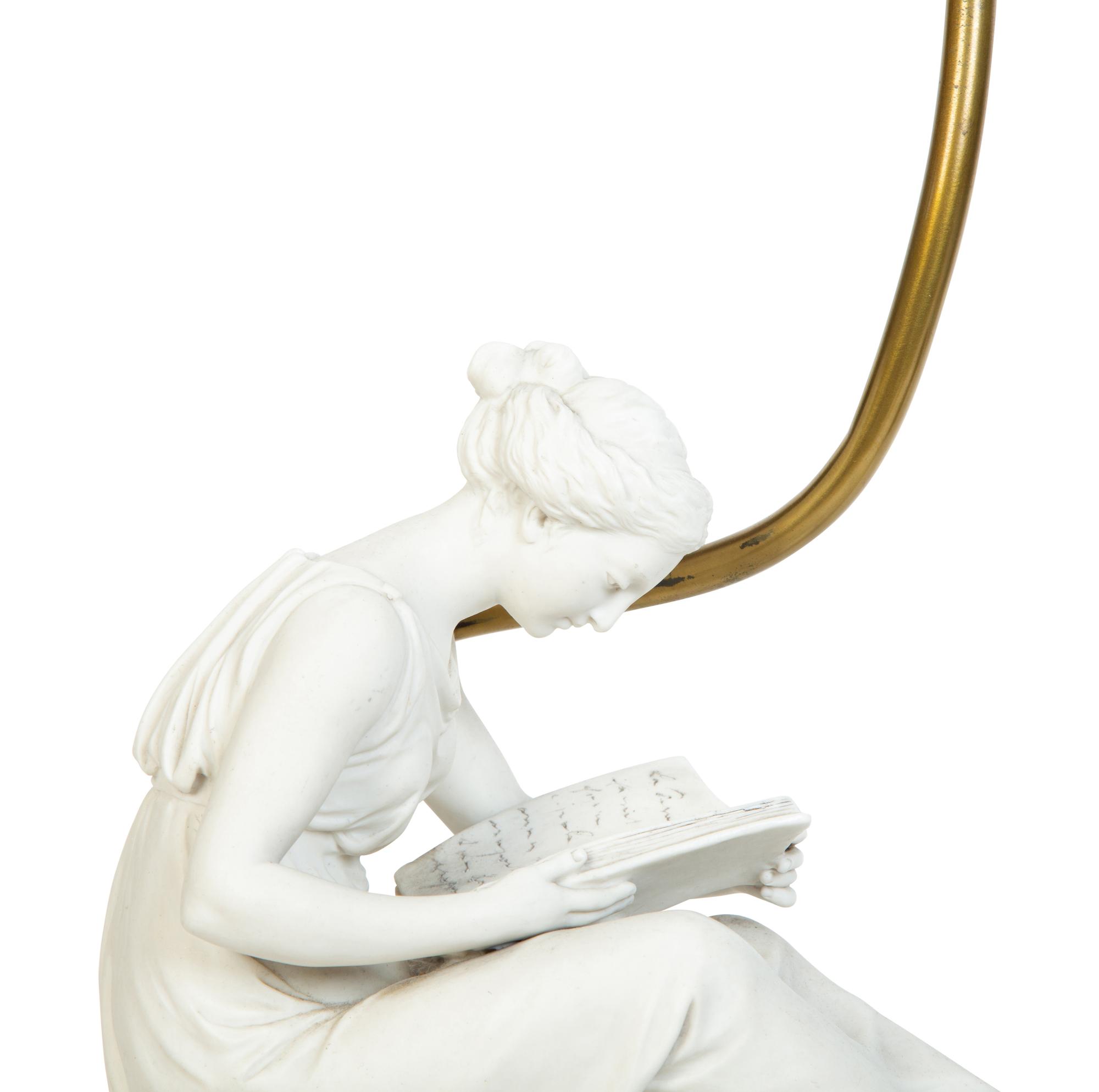 A Gilt Metal Mounted Parian Ware Table Lamp