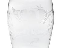 An Uncolored Glass Hurricane Globe Etched With American Eagle And Stars