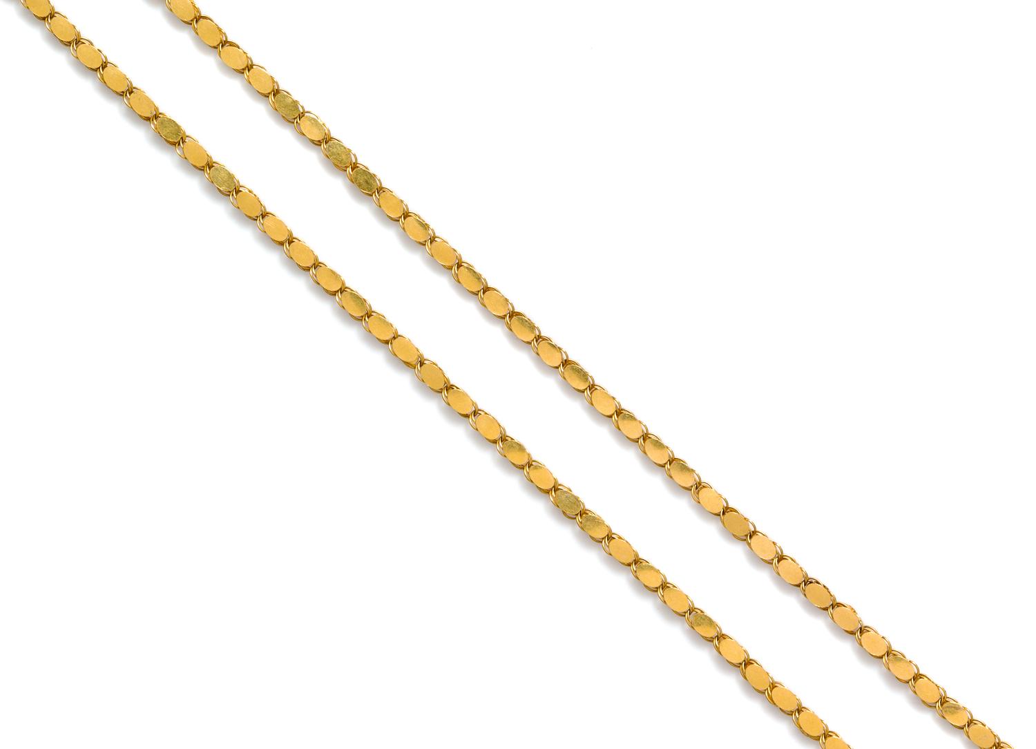 A High Carat Yellow Gold Chain Necklace, 18.9 dwts.